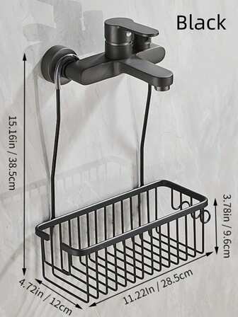 1 st hängande duschställ för badrum, förvaringskorg för badrum, förvaringskorg för badrum, hållare för schampo och duschgel, badrumstillbehör, förvaring och organisering för badrum