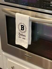 New Home Gift Kitchen Towels, Embroidered Tea Towels, Couples Gift Housewarming Gift, Anniversary Gift For Wife, Home Decor Family Name 35*75cm/95g - Multicolor - View 6