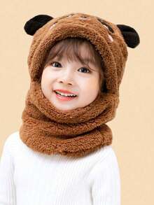 3/1 件帽子手套套装，防风防寒加厚保暖熊猫形毛绒帽子和针织手套。 - 彩色 - 查看 23