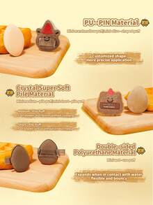 Amortals X TUNEE GOODS 5个装面包系列迷你拇指化妆海绵粉扑，可爱小熊造型，干湿两用，适合初学者、化妆师、可爱女孩、女朋友，情人节、圣诞节、万圣节、感恩节、毕业典礼、生日、Y2K 等节日礼物，时尚女性品牌化妆品，美容派对、海滩、旅行、露营、学校、庆祝活动、装饰礼品、玫瑰女孩角色扮演，高品质化妆氛围，价格实惠，圣诞礼物，化妆品，化妆工具，平价好物，礼物，女士礼物，圣诞礼物，赠品，平价好物，旅行必备 - 咖啡棕 - 查看 7