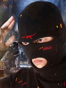 1pc Balaclava Ski Mask, Suitable For Daily Use, Outdoor Sports, Hiking, Cycling Autumn Decor - Black (hat + Socks + Gloves) - View 2