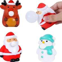 1/3/6/12/48个装圣诞节挤压泡泡玩具，适合儿童男孩女孩，感官减压玩具，柔软挤压解压玩具，幼儿圣诞礼物，派对小礼品 - 彩色 - 查看 8