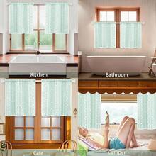Linen Kitchen Tier Curtains 24 Inch Length, Double Layered Kitchen Curtains 2 Panel Sets Rod Pocket Short Window Curtain, Farmhouse Window Treatment For Bathroom, Cafe, Light Green - LightGreen26Wx24LPackof2 - View 8