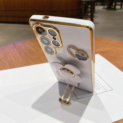 奢华电镀花卉旋转手机壳，防震奢华保护套，带防尘孔，兼容三星 Galaxy S24 Ultra/S24 Plus/S24/S23 Ultra/S23 Plus/S23/S22 Ultra/S22 Plus/S22/S21 Ultra/S21 Plus/S21 FE/S23 FE/S20 Ultra/S20 Plus/S20 FE、A5x/C1 2 3 4 5 6 7 8 9/9 8 7 6 5 4 3 2 1、A1 2 3 4 5 6 7 8 9 9 8 7 6 5 4 3 2 1，春季周年纪念礼物