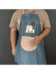 2-Pack Korean Cute Girl Apron With Strap Style Design For Home Baking And Oil Resistant Apron - 藍色 - 查看 3
