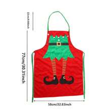 1 pièce Tablier décoratif thème Noël, fournitures de costume pour le jour de Noël, tablier de cuisine de Noël, fournitures pour fête à la maison, ambiance de Noël