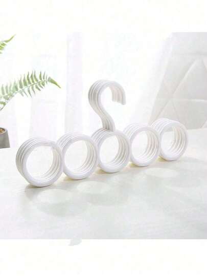 1/5 pezzi, Portascarpe a 5 fori - Appendiabiti multifunzione in plastica per cravatte e sciarpe, Appendiabiti salvaspazio per armadio