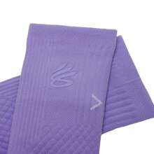 Under Armour 1pc Curry UA AD Playmaker Mid-PPL Basketball Socks, Casual Mid-Calf Socks - Purple - View 6