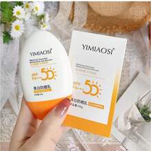 SPF50 PA+++ 美白防晒保湿不油腻面部防晒乳液，防止皮肤变黑和晒伤，防晒霜 - 黃白色 - 查看 12