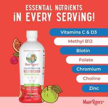 MaryRuth Organics Liquid Morning Multivitamin Essentials+ | Vitamin A C D E B6 B12 Biotin Zinc, Mens Womens Multivitamin, Immune Support, Beauty | Sugar Free | Vitamins For Ages 1+ | Vegan | 32 Fl Oz - Flavor NameA - 查看 7