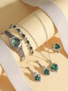 5 Stücke/Set Neue Mode Stahlarmband Uhren für Frauen, minimalistisches Design, Quarzwerk, geeignet für den täglichen Gebrauch, Geburtstag, Jahrestag, Halloween und andere Feiertagsgeschenke, ohne Geschenkbox