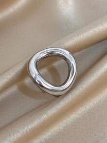 1 件镀层不锈钢开口可调节女士戒指，简约时尚圆形个性日常珠宝，万圣节周年纪念日情人节礼物，妈妈礼物，圣诞节感恩节日常派对礼物，送给女朋友和妻子 - 彩色 - 查看 10