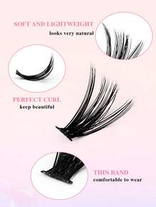 200 件 CC 单支 40D 睫毛簇 DIY 睫毛簇 蓬松自然外观可重复使用单支睫毛延长 适合在家自用 睫毛簇、睫毛簇、单支睫毛、睫毛、假睫毛 - 黑色 - 查看 3