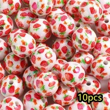 Bộ 20 hạt nhựa chấm bi đỏ bóng hình quả dâu tây Giáng sinh vui nhộn dùng làm vòng tay, vòng cổ, móc khóa tự làm đồ trang sức làm quà tặng cho bạn thân Prime Day - Dòng dâu tây - Xem 13