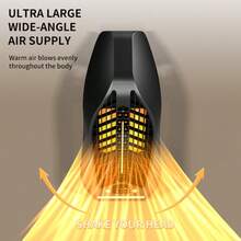 1 pièce Radiateur électrique portable oscillant automatique 1200W pour bureau/dortoir/voyage, chauffage rapide par PTC, puissant souffleur d'air chaud pour usage domestique - Prise de type UE C (220-240 V) - Voir 10