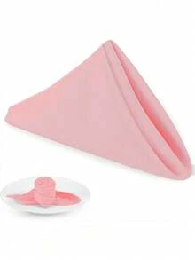 Minimalist Pink Polyester Napkins, Suitable For Restaurant, Kitchen, Wedding, Party, Banquet, Table Decor, Daily Home Decor - Hồng - Xem 6
