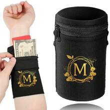 Carteira de pulso leve e moderna com estampa de letras, ideal para viagens, caminhadas, corridas, ciclismo e ioga. Comporta dinheiro, chaves, cartões e documentos de identidade - um item indispensável para o Natal.