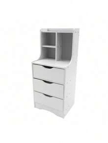 Tall White Nightstand W/ 3 Drawers Side Stand Cabinet Night Stand Bedside Tables Room Decor Home Decor Fall Decor Bedroom Decor - trắng - Xem 9