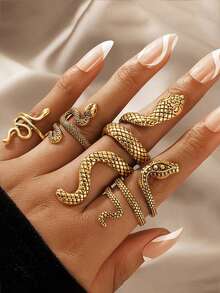 1 pezzo Ritratto di donna vintage, Croce, Cuore, Motivo Mano di Fatima Set di 15 anelli, Gioielli di moda da donna, Anelli cubici di zirconia minimalisti e delicati