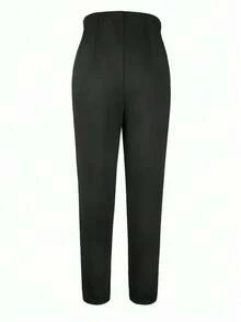 Zr Women's Long And Tight Casual Pants High Waist Fashion  Cut Noble Tailoring - màu đen - Xem 4