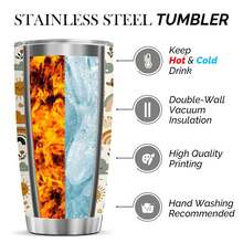 1pc 12oz/20oz Cute Fox And Rainbow Pattern Tumbler With Lid And Straw, Insulated Travel Mug For Fall, Gift For Women Men, Ideal For Halloween, Memorial, Christmas, Birthday Gift, Iced/Hot Coffee Cup - 20盎司 - 查看 7