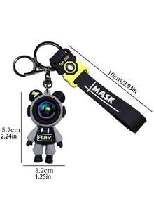 1pc Cartoon Lightning Bear Keychain Backpack Charm, Key Holder, Suitable As Small Gift For Christmas Holiday Party - Multicolor - View 9