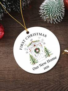 First Christmas In Our New Home 2025, Christmas New Home Ornament, Christmas Tree Hanging Decorations, Housewarming Gifts For New House Couples, Gifts For Newlywed Couples, Moving House Gift For Family Friends Home Decor Christmas Decorations Room Decor