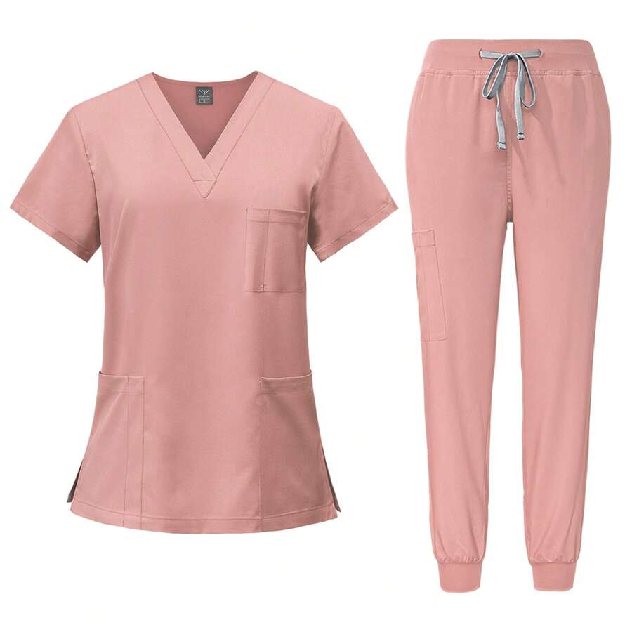 Pijama Quirurgica Conjunto Medico Anti Fluidos Jogger, Scrub - Rosa - Ver 1