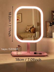 LED Makeup Mirror, 18cm Illuminated Makeup Mirror With 3 Light Modes, Touch Control, Portable Stand And Foldable Small Mirror, Glowing Travel Makeup Mirror, Glowing Makeup Mirror, Rechargeable Portable LED Makeup Mirror - Multicolor - View 15