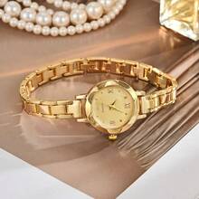 2025 Hochwertige Lässig Quarz Uhr für Frauen mit Edelstahlarmband, rundes Zifferblatt, Kratzfest für den täglichen Gebrauch