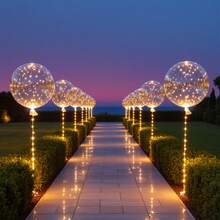 10/20 Pack LED Balloons, 24 Inches Light Up Balloons, Clear Helium Bobo Balloons, Glow Bubble With String Lights For Valentines Day, Halloween, Christmas, Wedding, Birthday Party Decoration - 彩色 - 查看 3