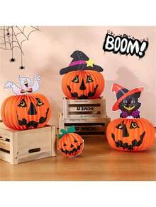 万圣节装饰户外派对布置道具万圣节南瓜鬼蝙蝠纸挂饰，圣诞节 - 彩色 - 查看 2