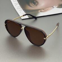 1 件女士复古简约大框时尚眼镜，适合海滩和旅行 - 玳瑁 - 查看 2