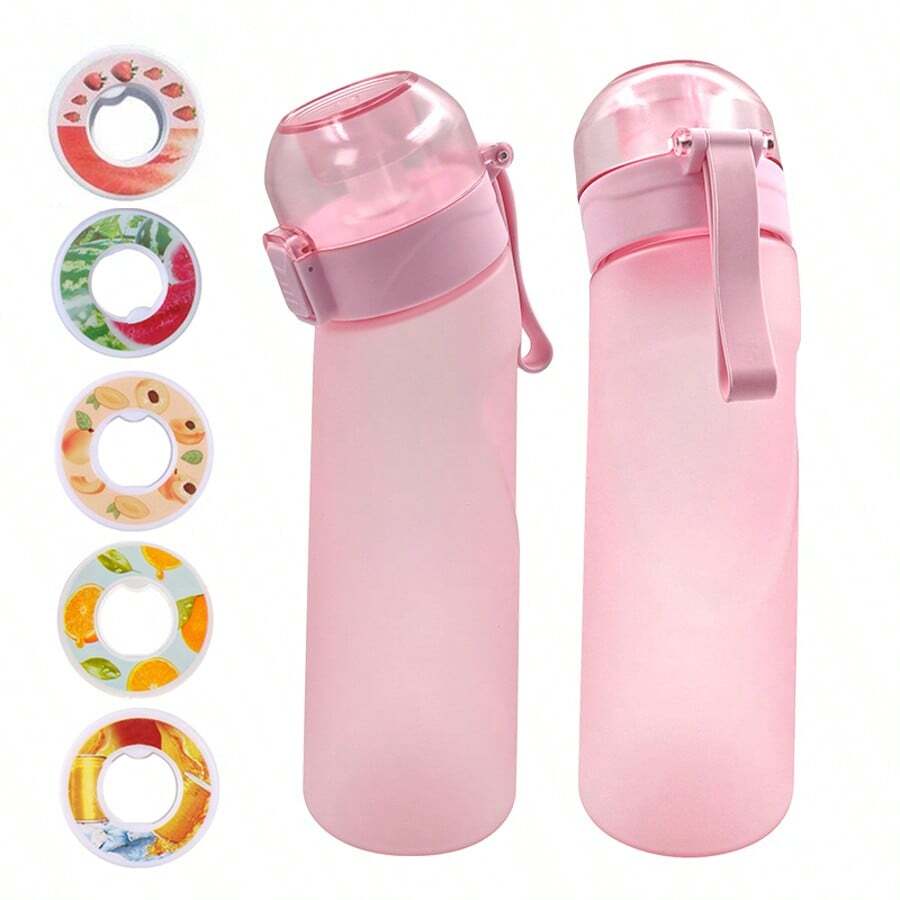 1 pièce Bouteille d'eau de 650 ml avec 1 capsule aromatique aléatoire, bouteille d'eau parfumée avec 0 sucre et 0 calorie, bouteille d'eau potable portable, idéal pour les anniversaires, Pâques, la Fête des mères, le fitness, la course, les activités en extérieur