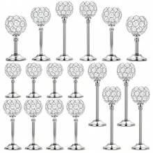 Set Of 3 Gold Crystal Bowl Candlestick Holders Metal Crystal Tealight Candelabras, Tall Crystal Votive Candlesticks Elegant Crystal Candle Stand For Dining Table Centerpiece Wedding Candle Decor,Room Decor,Gifts Birthday Graduation - Nhiều màu - Xem 13