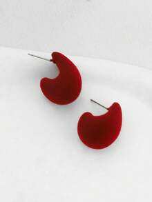 2pcs Fashionable Minimalist Geometric Teardrop Gold/Silver Earrings