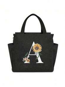 1 buc Geantă termică cu buzunar dublu Geantă de prânz cu capacitate mare, cu imprimeu de floarea-soarelui, pentru studenți, geantă termică pentru mese, geantă termică portabilă pentru picnic, geantă de prânz termică pentru birou, geantă de prânz școlară, geantă de prânz izolată pentru cutie de prânz, recipient pentru prânz pentru serviciu, birou, vacanță, pentru bărbați, pentru femei, pentru camping, cutie de prânz școlară, geantă de prânz multifuncțională pentru femei, cutie de prânz pentru școală, geantă impermeabilă pentru călătorii