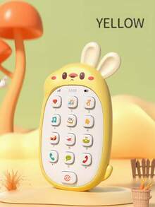 Juguete de teléfono de conejo lindo para bebé, regalo de juguete de sonido para bebés, juguete de canto con botón realista para calmar las emociones