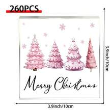 2D Flat, 1pc Pink Acrylic Christmas Tree Decor, Essential For Festive Ambiance, Classic Elegant Desktop Decoration For Home, Office, Tabletop - No Electricity Required, Unique Gift For Christmas, Birthday, Anniversary
