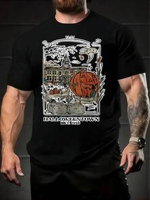 Customizable Halloween Town Design With Pumpkin And Ghosts Comfortable Festival Gifts