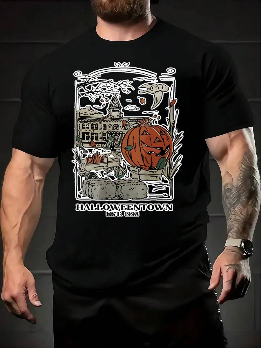 Customizable Halloween Town Design With Pumpkin And Ghosts Comfortable Festival Gifts