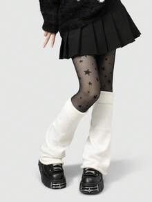 1/2 Pairs Solid Color Leg Warmers, Women's Knitted Leg Warmers, Flared Leg, Y2K Subculture, JK Long Leg Warmers, Spring/Autumn Christmas Gift - Mouldless - View 7