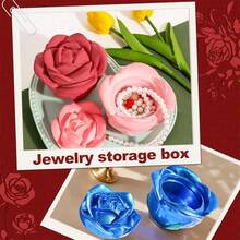 Heart Jar Resin Mold With Rose Lid Epoxy Resin Storage Box Casting Mould DIY Jewelry Trinket Candy Container Silicone Moulds Epoxy Concrete Cement Plaster Planter Candle Vessel Craft Molds
