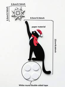 1 Stück Weihnachts-Schwarze-Katze Türdekoration, Weihnachtsmann Mütze Schal Schneeflocken Muster, Feiertags Türrahmen Dekoration, Haustier-Themen Feiertags Dekoration, Einzigartige Winter Heim Dekoration, Weihnachtsdekoration, Zimmer Dekoration - Verschiedenfarbig - Übersicht 5