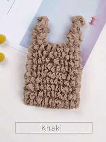 女士魔术弹力手提袋可伸缩购物手提包大容量可重复使用购物袋多色可折叠购物袋旅行必需品菠萝袋皱纹泡泡袋适用于旅行露营户外海滩暑假返校