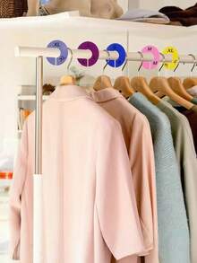 10pcs Reusable Wardrobe Dividers, Closet Organizer Labels, Space-Saving Wardrobe Partitions, Round Clothing Size Separators, Suitable For Retail Stores And Home Use - Multicolor - View 4