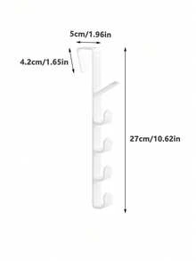 1pc White Plastic Door Hook, Modern Non Perforated Strong Hanger, Suitable For Home Use