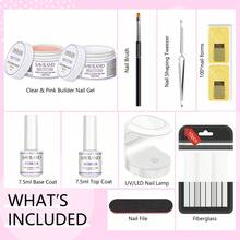 SAVILAND Builder Gel For Nails: Building Gel For El Nails Set With Mini Nail Lamp, Clear/Pink Rubber Base Gel, Builder For Nails Set For Nail Extension, Nails Yourself For Manicure Beginners - 無色 - 查看 3