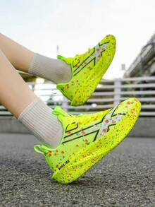 Men's Running Shoes, Lightweight Breathable Non-Slip Sports Shoes Suitable For Running, Jogging, Tennis And Gym - Casual Slip-On Shoes, Fabric Upper And EVA Sole, Suitable For All Seasons - Fluorescent Green - View 12