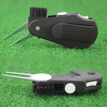 Set Aksesori Golf Multifungsi Portabel 5-in-1: Alat Perbaikan Bekas Pukulan, Penghitung Skor, Penanda Bola, Sikat Klub dan Pembersih Alur, Alat Perbaikan Bekas Pukulan, Hadiah Sempurna untuk Pegolf - Hitam - View 1
